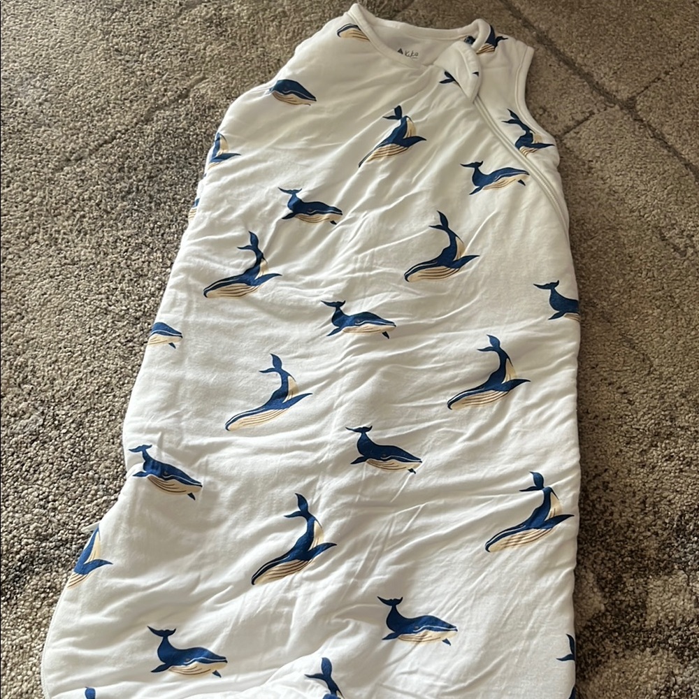Kyte BABY Whale Print Sleep Sack - Blue and White 1 TOG
